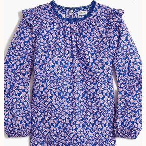 J. Crew Factory Long-sleeve ruffle-shoulder top